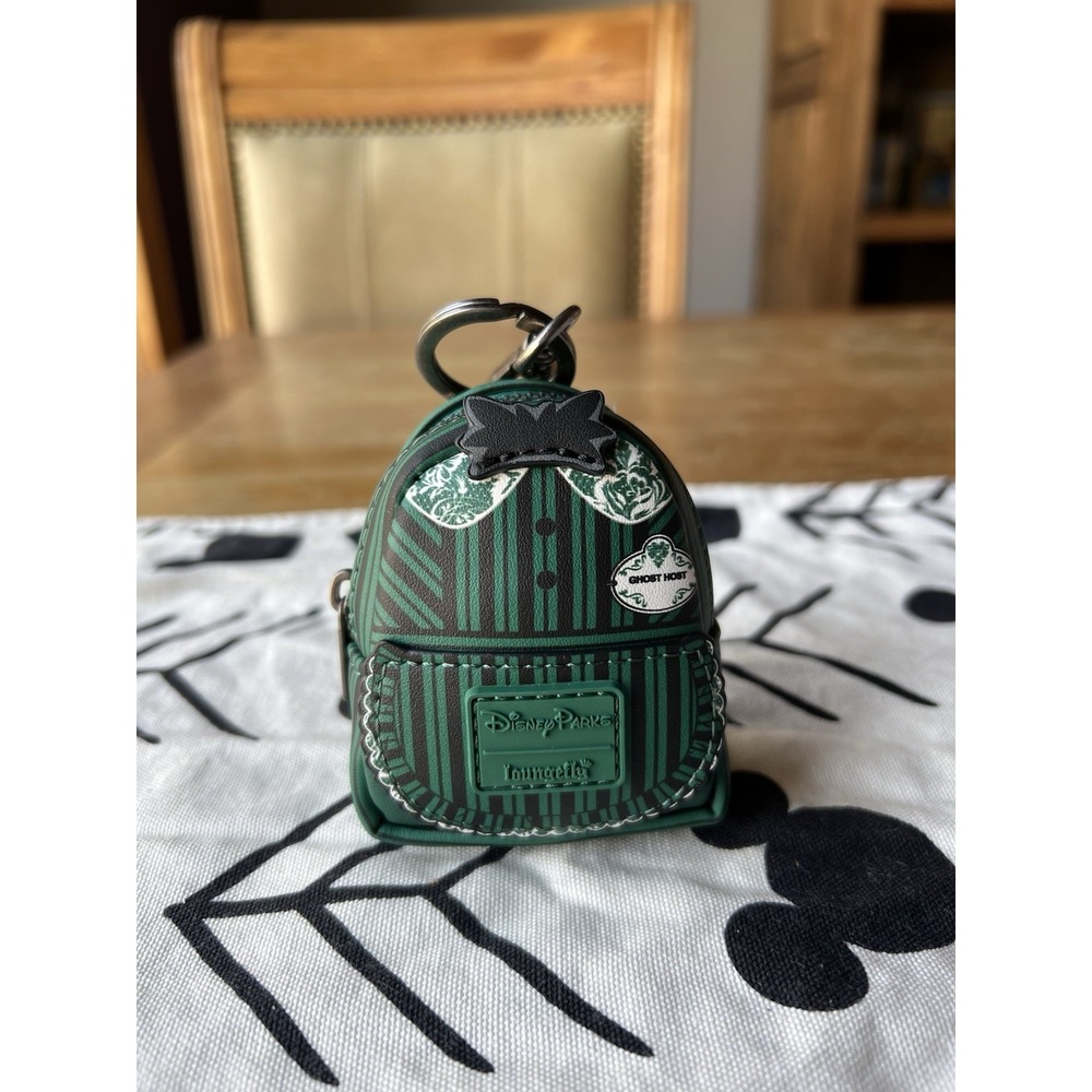 Disney Parks Cast member Loungefly Mini Backpack Bag Charm Ghost Host Dress New